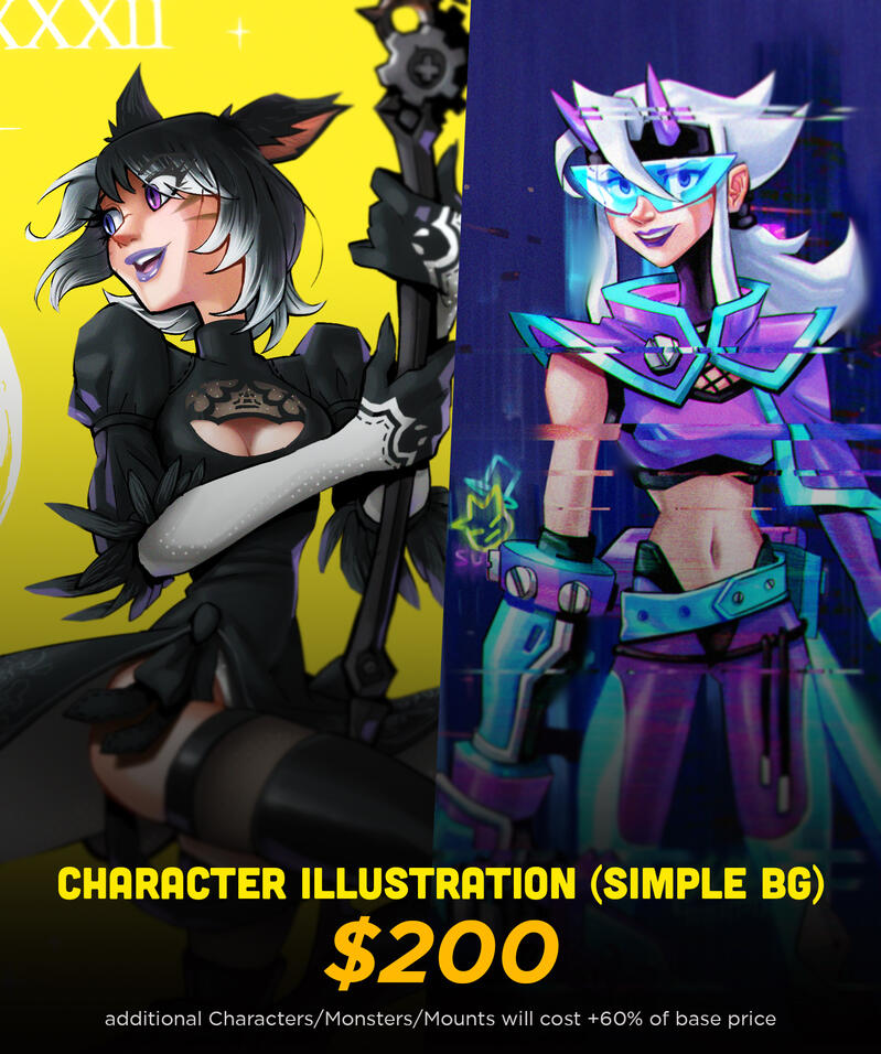 Tier I: Character Illustration (simple bg)